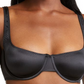 SKIMS Stretch Satin Underwire Bra in Onyx Size 34DD