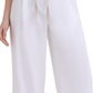 Calvin Klein Women's X Fit Solid Wide Leg Pants White Size 10