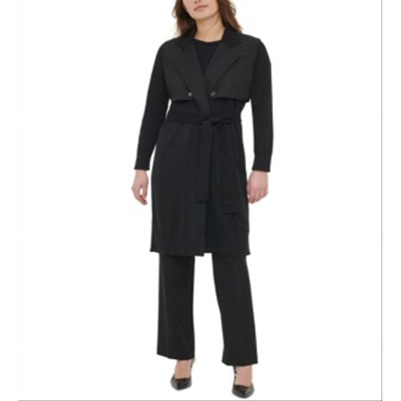 Calvin Klein Women's Black Trench Cardigan Size Large