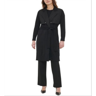 Calvin Klein Women's Black Trench Cardigan Size Large