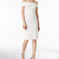 Calvin Klein Women's Off The Shoulder Sheath Dress White Size 10Petite