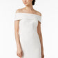 Calvin Klein Women's Off The Shoulder Sheath Dress White Size 10Petite
