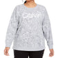Calvin Klein Women's Active Snake Print Logo Sweatshirt Gray Size 1X