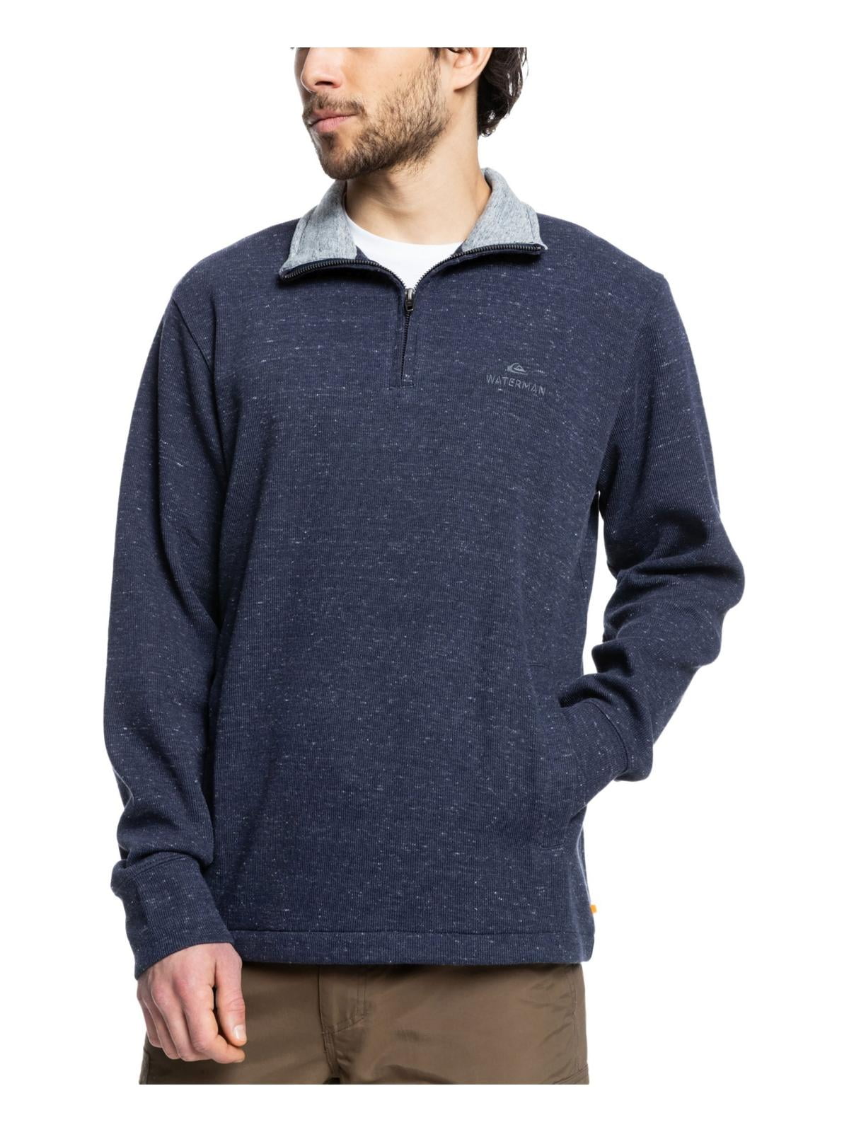 Quiksilver Men's 1/4 Zip Mock Neck Sweatshirt Blue Size Small