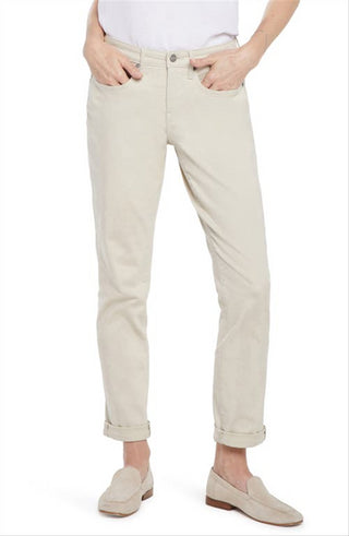 NYDJ Women's Margot Cuffed Ankle Straight Leg Girlfriend Jeans Brown Size 18