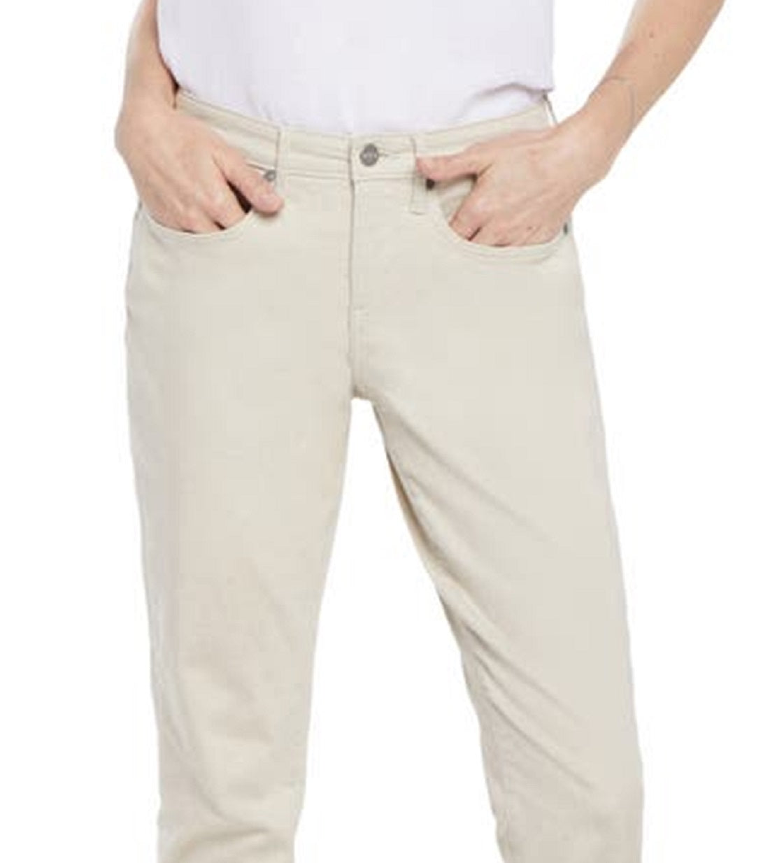 NYDJ Women's Margot Cuffed Ankle Straight Leg Girlfriend Jeans Brown Size 18