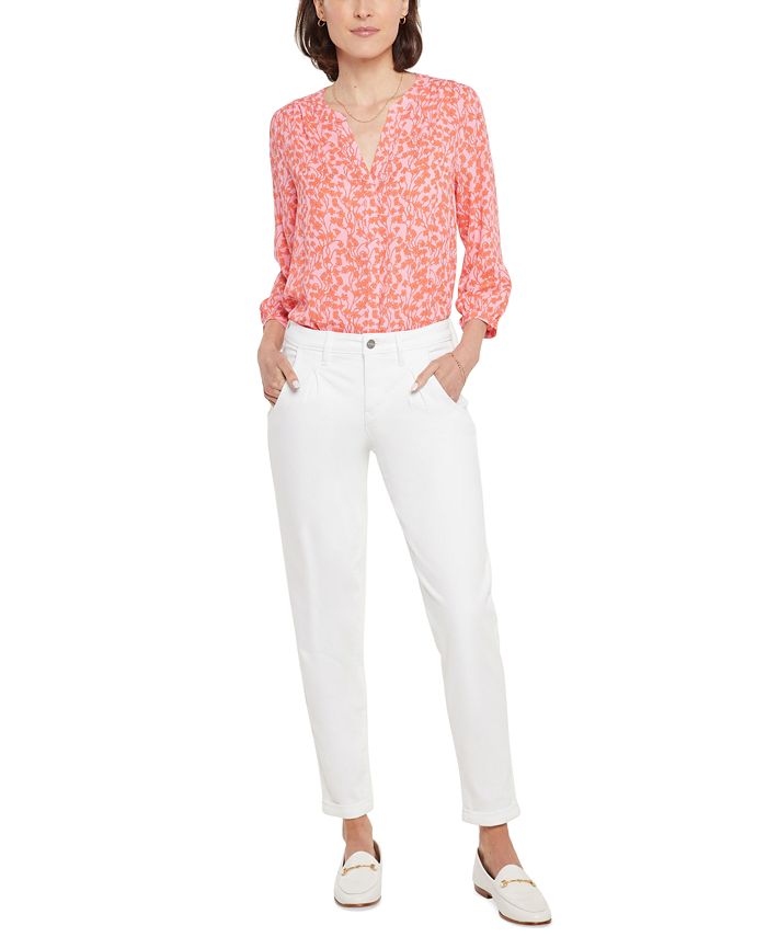 NYDJ Women's Carrot Slim Fit Pants White Size 10