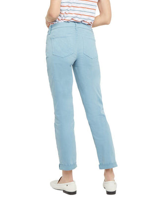 NYDJ Women's Margot Cuffed Ankle Straight Leg Girlfriend Jeans Blue Size 16