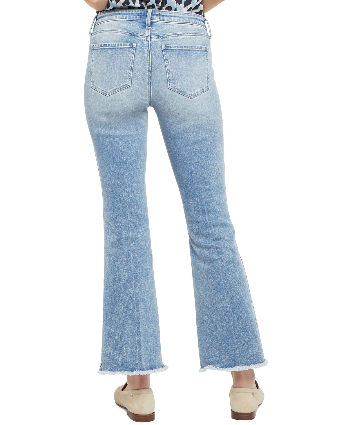 NYDJ Women's Flared Frayed Hem Jeans Blue Size 8