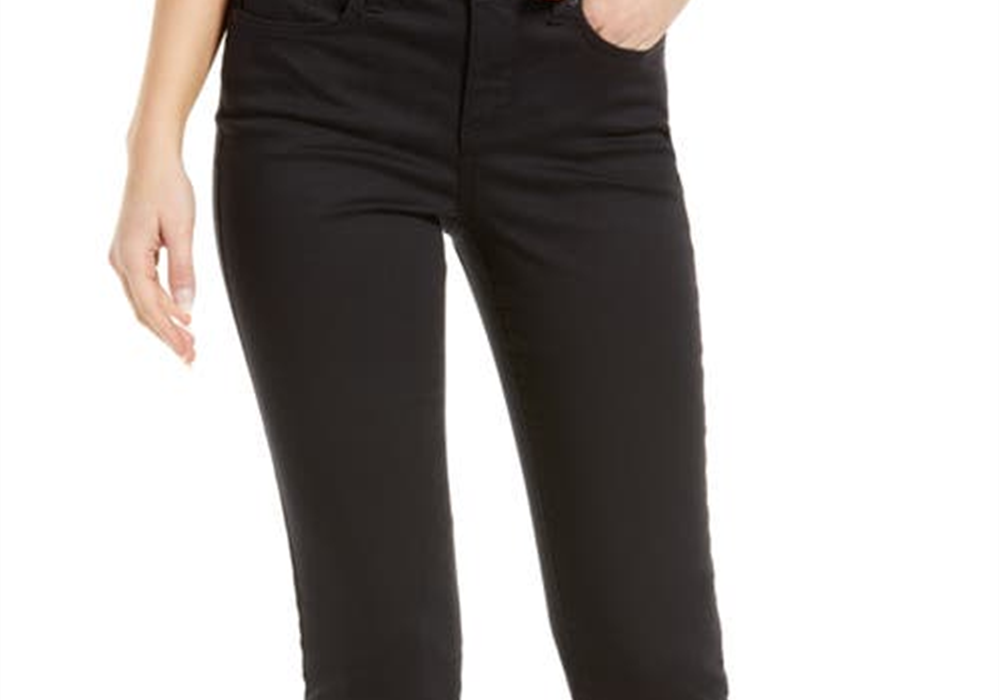 Nydj Aubrey Crop Slim Straight Leg Jeans In Black Size 00