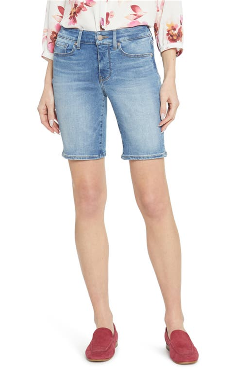 NYDJ Women's Maele Ella Side Slit Denim Shorts Size 16
