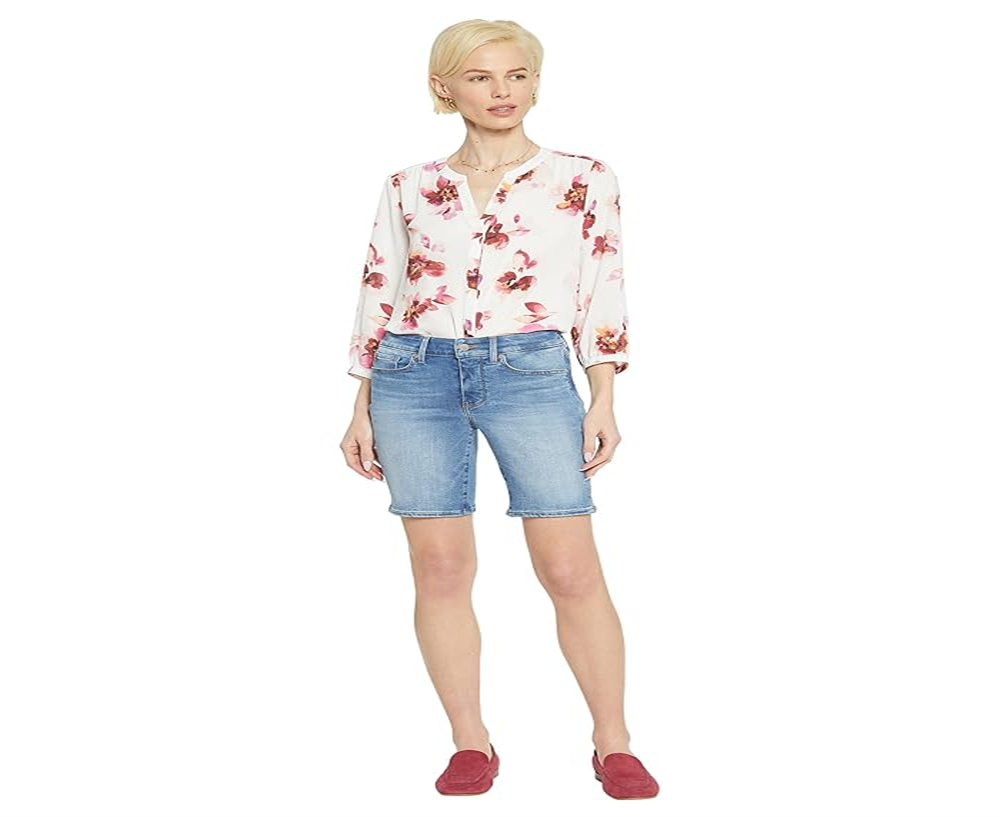 NYDJ Women's Maele Ella Side Slit Denim Shorts Size 16