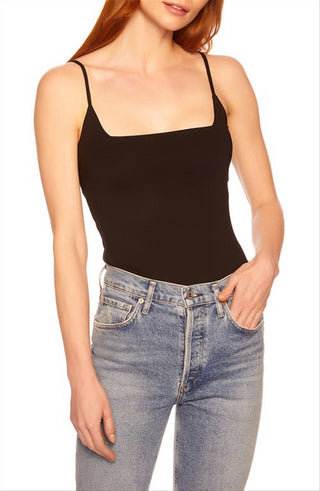 Susana Monaco Square Triangle Stretch Knit Top in Black Size Large