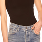 Susana Monaco Square Triangle Stretch Knit Top in Black Size Large