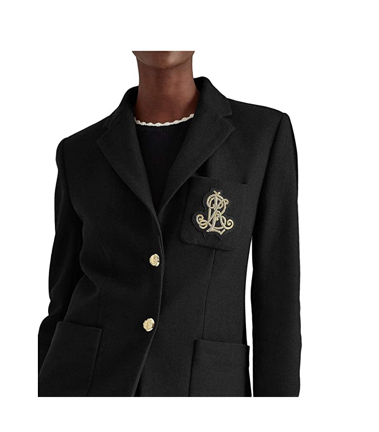 Ralph Lauren Women's Patch Jacquard Blazer Black