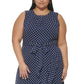 Jessica Howard Women's Dot Print Sleeveless Dress Blue Size 22W