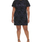 Jessica Howard Women's Lace Mini Sheath Dress Black Size XX-Large