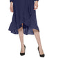 Jessica Howard Women's Ruffled High Low Dress Blue Size 8 Petite