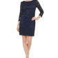 Jessica Howard Women's Lace Stretch Sheath Dress Blue Size 12 Petite