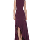 Vince Camuto Women's Plum Ruffle Front Sleeveless Gown Size 12