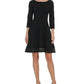 Jessica Howard Women's Mesh Striped Trim Dress Black Size X-Large