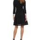 Jessica Howard Women's Mesh Striped Trim Dress Black Size X-Large