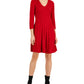 Jessica Howard Women's Cable Knit Fit & Flare Dress Red Size L