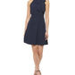 Vince Camuto Women's Tie Neck A Line Dress Blue Size 14