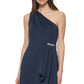 Jessica Howard Women's Ruffled High Low Dress Blue Size 12 Petite