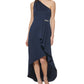 Jessica Howard Women's Ruffled High Low Dress Blue Size 12 Petite