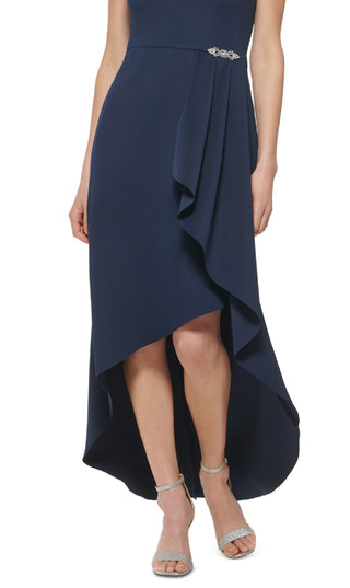 Jessica Howard Women's Ruffled High Low Dress Blue Size 10Petite