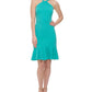 Vince Camuto Women's Ruffled Hem Halter Dress Green Size 12