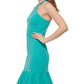 Vince Camuto Women's Ruffled Hem Halter Dress Green Size 12