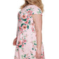 Jessica Howard Women's Floral Print Pleated Mini Dress Pink Size 16W