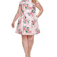 Jessica Howard Women's Floral Print Pleated Mini Dress Pink Size 16W