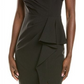 Vince Camuto Black One-Shoulder Ruffle Gown Size 8
