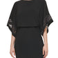 Jessica Howard Women's Lace Inset Blouson Dress Black Size 12