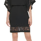 Jessica Howard Women's Lace Inset Blouson Dress Black Size 12