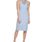 Vince Camuto Women's Embellished Halter Neck Sheath Dress Blue Size 2