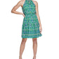 Vince Camuto Women's Printed Sleeveless Fit & Flare Dress Green Size 12
