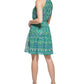 Vince Camuto Women's Printed Sleeveless Fit & Flare Dress Green Size 12