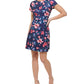 Vince Camuto Women's Printed Fit & Flare Dress Blue