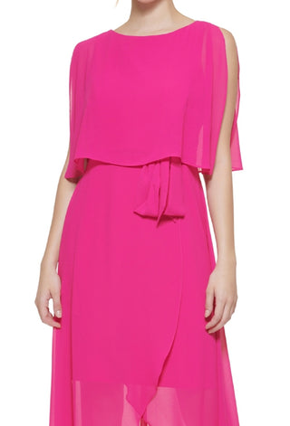 Jessica Howard Women's Popover Maxi Dress Pink Size 4Petite