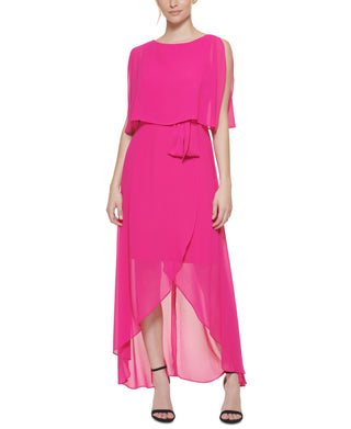 Jessica Howard Women's Popover Maxi Dress Pink Size 4Petite