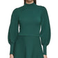 Vince Camuto Women's Mock Neck Puff Sleeve Dress Green Size X-Large