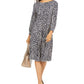Jessica Howard Women's Animal Print A Line Dress Blue Size 8 Petite