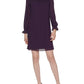 Jessica Howard Women's Chiffon Mini Shift Dress Purple Size 14