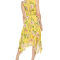 Jessica Howard Women's Pleated Neck Tie Waist Dress Yellow Size 6