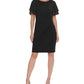 Jessica Howard Women's Chiffon Sleeve Sheath Dress Black Size 6 Petite