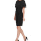 Jessica Howard Women's Chiffon Sleeve Sheath Dress Black Size 6 Petite